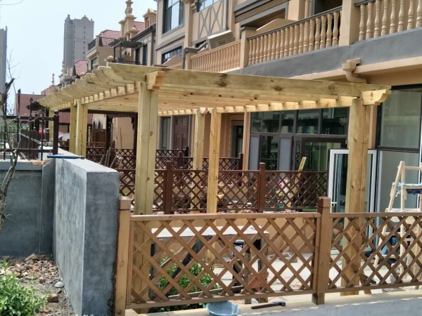 临沂木塑廊架围栏